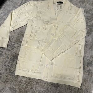 Classic Cream Knit Cardigan Sweater